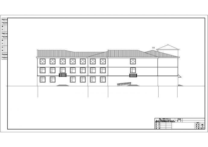 某地三层框架结构疗养院建筑设计施工图_图1