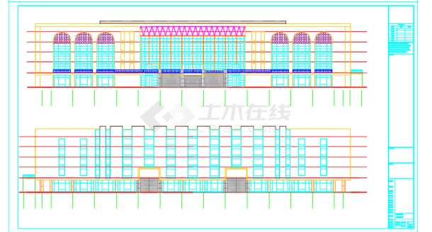 某地会展中心展馆建筑设计施工CAD图-图二
