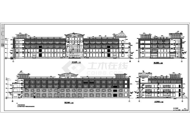 淮北市四层框架结构商场建筑设计施工图-图一