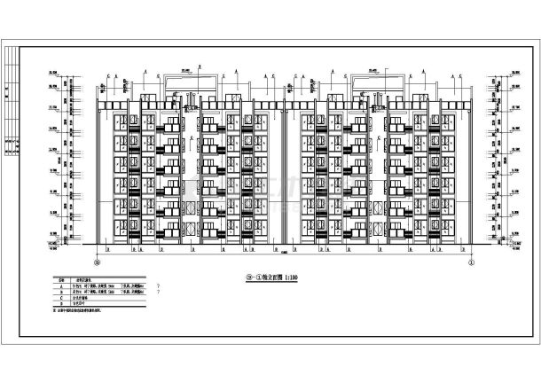 某地6+1层框架结构跃层住宅楼建筑设计施工图-图二