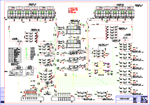 某商业建筑中央空调群控系统cad施工设计图-图一