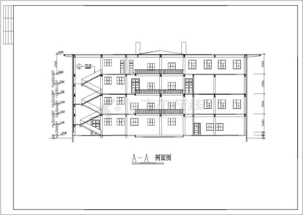 某地四层框架结构城建图书馆建筑施工图-图一