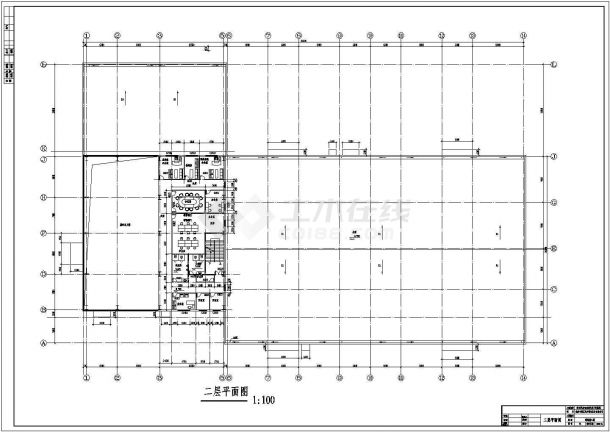 某地二层钢框架结构丰田4S店建筑结构施工图-图二