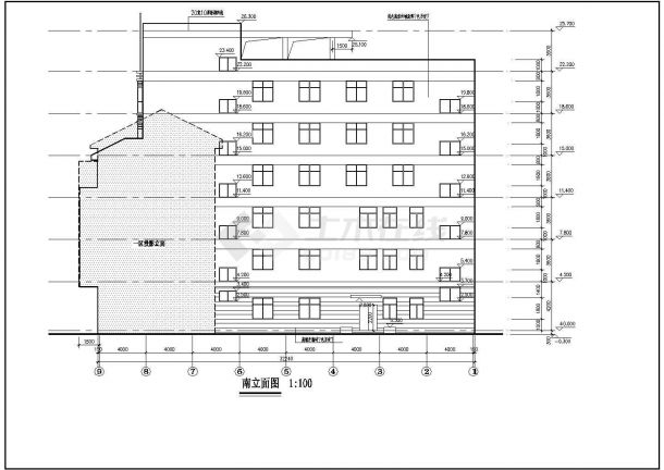 某地6层框架结构宾馆建筑专业施工图-图二
