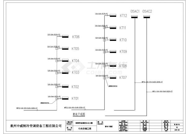 泉港供电调度办公大楼空调电气设计全套CAD图纸-图二