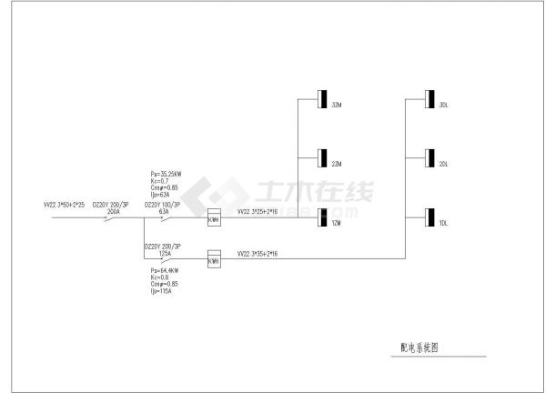 三层办公楼电气施工设计方案全套CAD图纸-图二