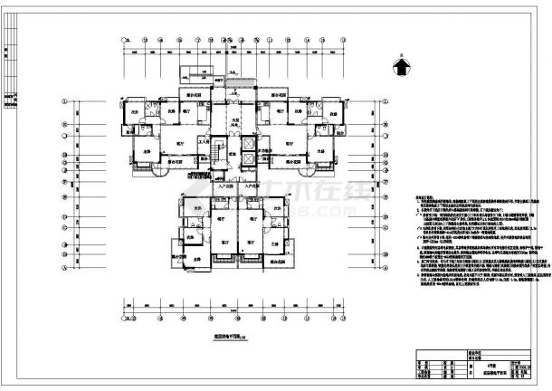 某小区十八层住宅楼电气设计CAD施工图-图一