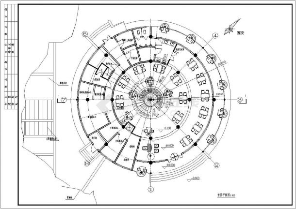 某地区大型经典中餐厅建筑施工设计图（共7张）-图二