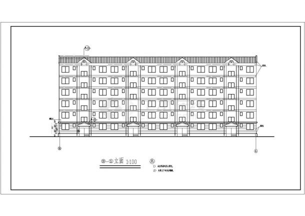 某地6层砖混结构住宅楼建筑方案图-图二
