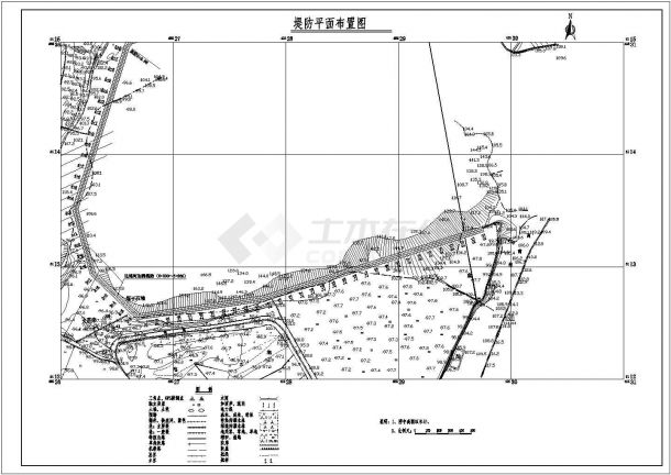 松花江干流依兰航电枢纽工程东部涝区西堤防完整图纸-图一