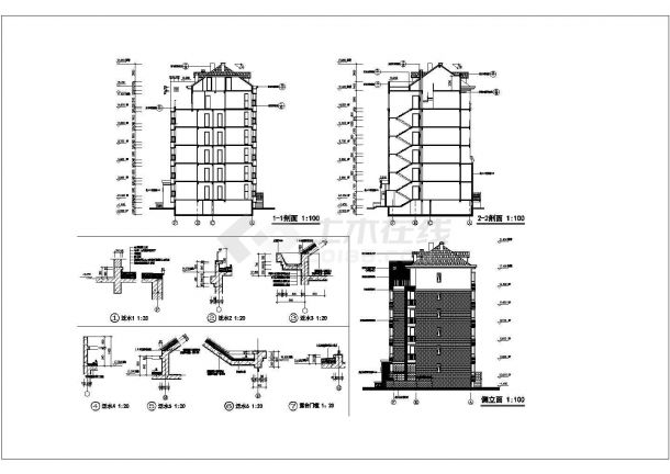 某地7层住宅全套建筑施工图（带半地下室）-图二