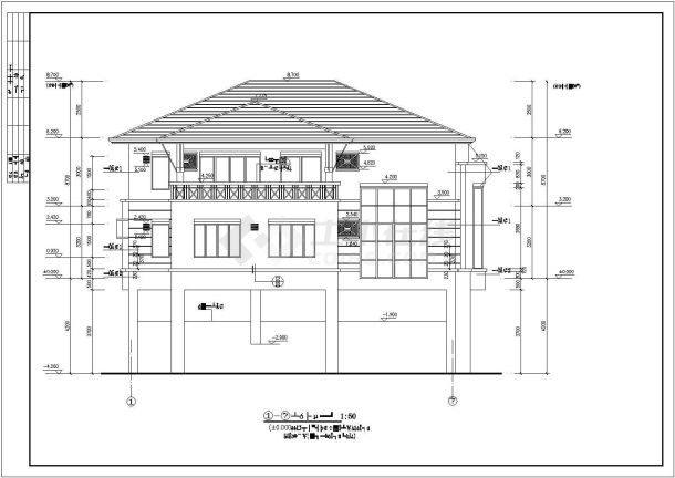 某两层别墅坡地建筑设计施工图纸（共11张）-图二