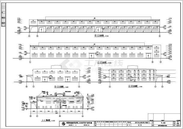 某地砖混结构一层局部三层厂房建筑设计施工图-图一