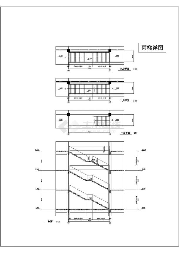 岳堤超市建筑施工全套方案cad设计图纸-图一