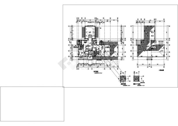 某地欧式别墅方案cad设计图（共6张）-图二