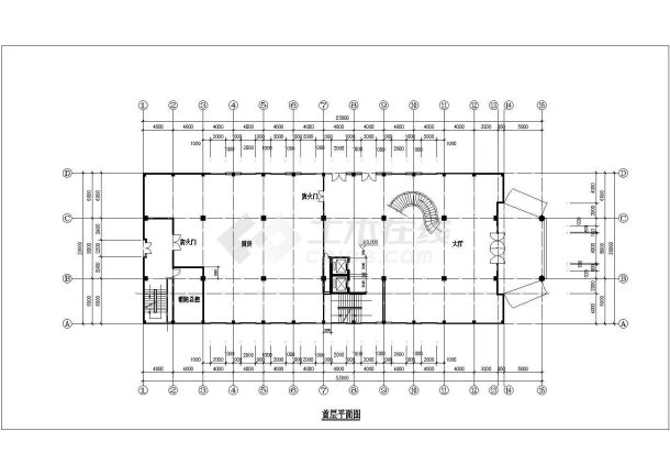 某十层酒店建筑设计图（节点详细）-图一