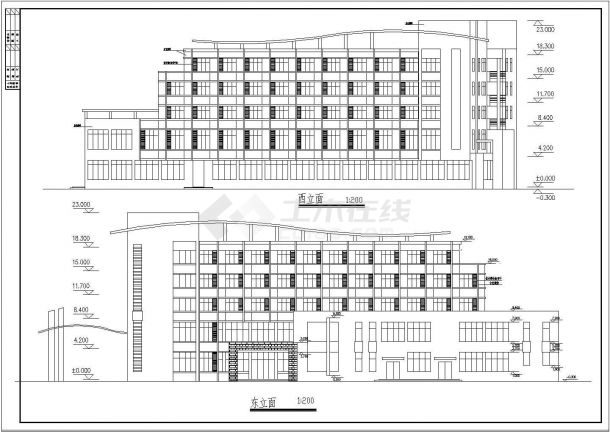 某五层宿舍楼建筑设计图（节点详细）-图二
