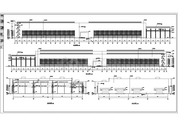 某200吨行车钢结构厂房建筑方案设计图-图一