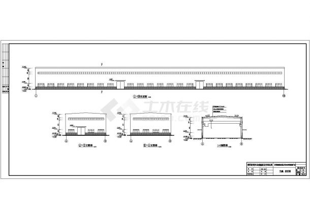 黄冈市团风县某双坡24米单跨轻型门式钢架厂房施工图-图一