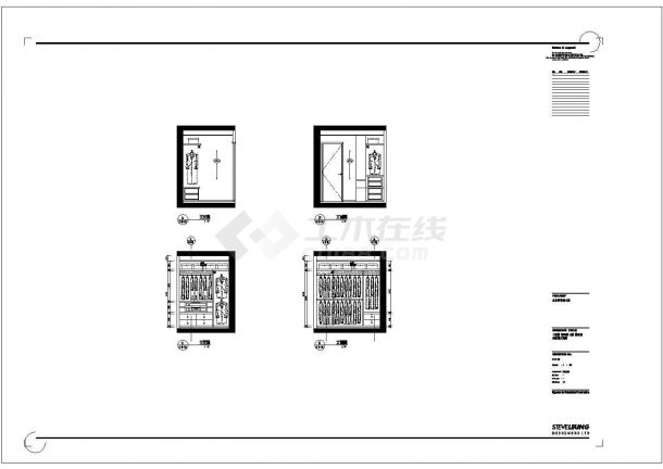 梁志天四种户型室内装饰平面、立面、节点详图-图二