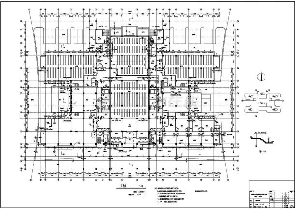 某知名大学图书馆建筑CAD设计施工图纸-图二