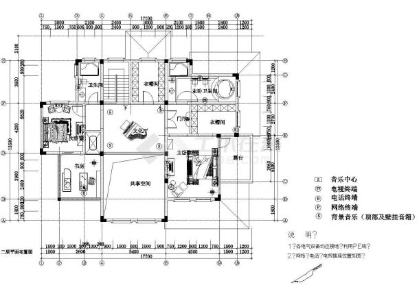 某地二层别墅室内装饰设计全套施工图-图二