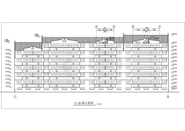 某地区7层步梯房住宅建施图纸（标注详细）-图一