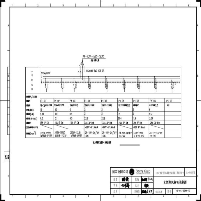110-A3-3-D0108-10 动力照明配电箱P4系统接线图.pdf_图1