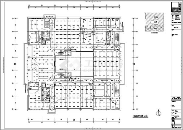 某大型公共图书馆建筑CAD设计施工图纸-图二