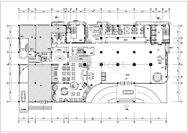 某娱乐场所大堂设计CAD施工平面图 -图一