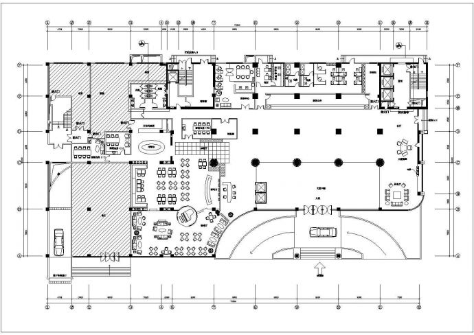 某娱乐场所大堂设计CAD施工平面图 _图1