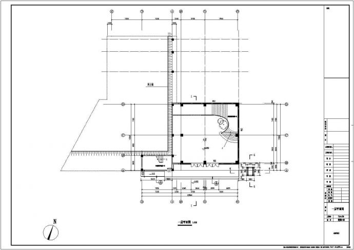 某中学小型图书馆建筑CAD设计施工图纸_图1
