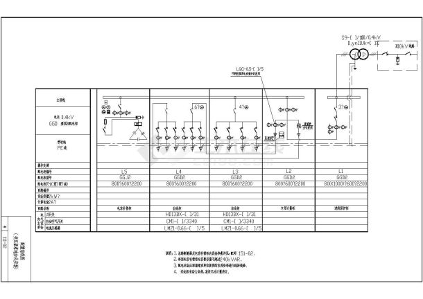 某10kV及以下供用工程典型电气CAD设计图-图二