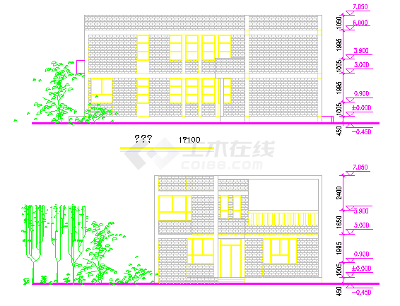 中国矿业大学研究院建筑设计图纸（标注详细）-图二