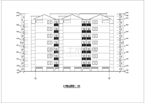 贵州七层砖混结构住宅楼建设设计施工图-图二
