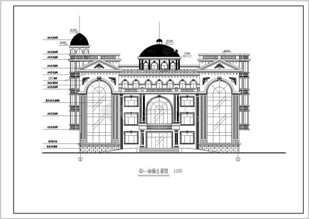 世财滨江文园联体别墅建筑设计施工图-图二