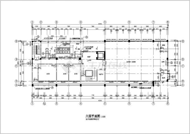 多层办公楼施工图建筑设计方案及施工全套CAD图-图二