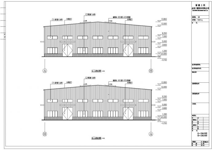 某地单层门式钢架厂房建筑设计方案图_图1