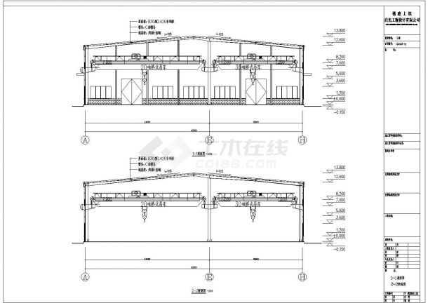 某地单层门式钢架厂房建筑设计方案图-图二