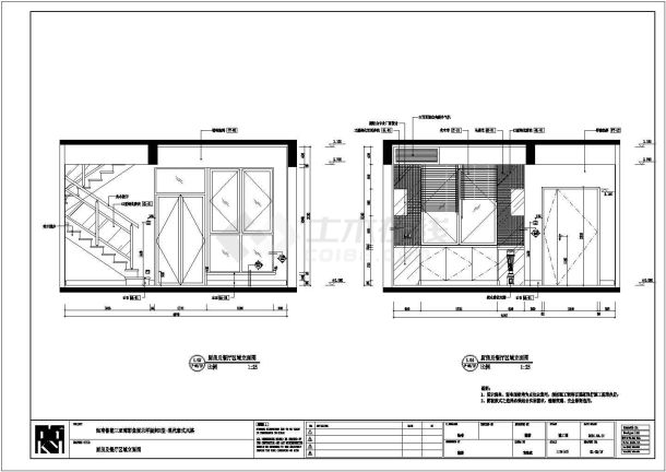 海南三层框架结构联排别墅室内装修设计施工图-图二
