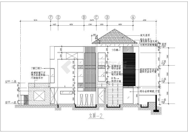 双拼豪华别墅建筑设计施工图（共9张）-图一