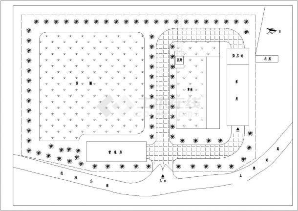 某市开发区排涝泵站cad全套施工图纸-图二