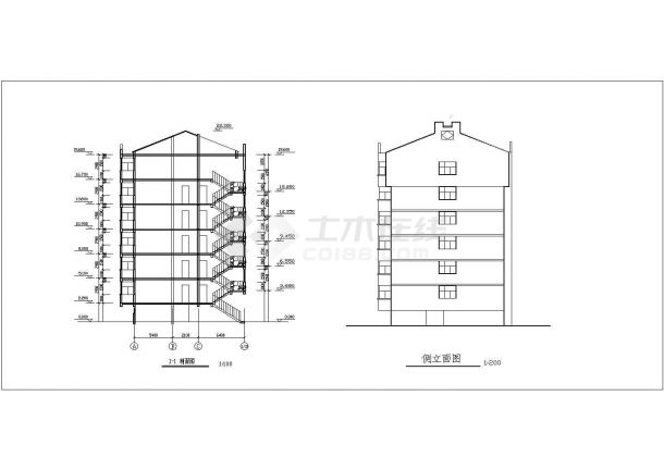 某市区7层住宅楼建筑设计CAD施工图-图二