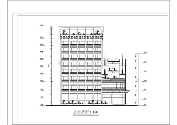 风云大酒店建筑设计方案及施工全套CAD图-图一