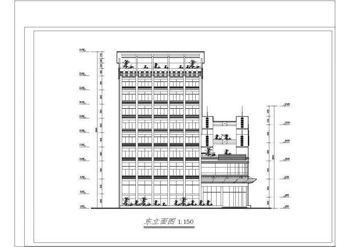 风云大酒店建筑设计方案及施工全套CAD图_图1