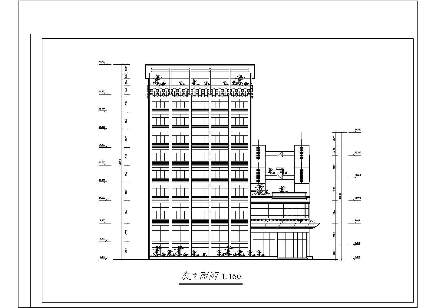 风云大酒店建筑设计方案及施工全套CAD图