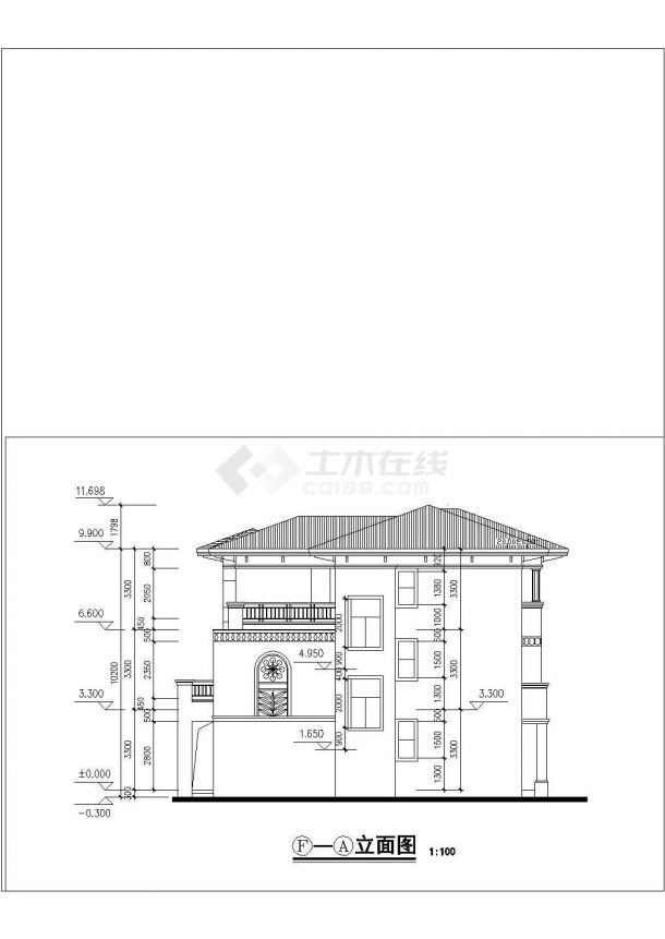 水岸豪宝石A型别墅建筑设计图（全套）-图一