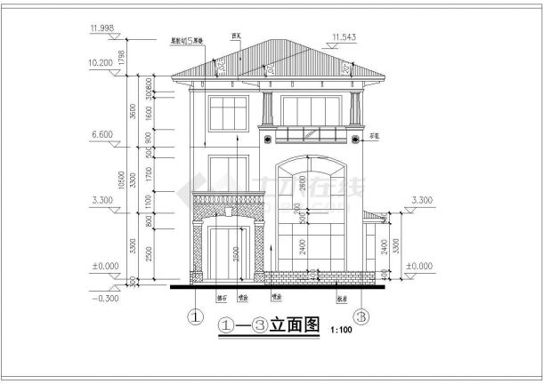 水岸豪宝石A型别墅建筑设计图（全套）-图二