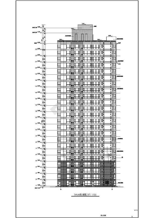 某地23层框架剪力墙结构住宅楼建筑设计扩初图-图二