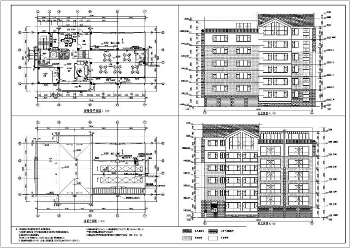 某地6层框架结构豪华式别墅住宅建筑设计施工图_图1
